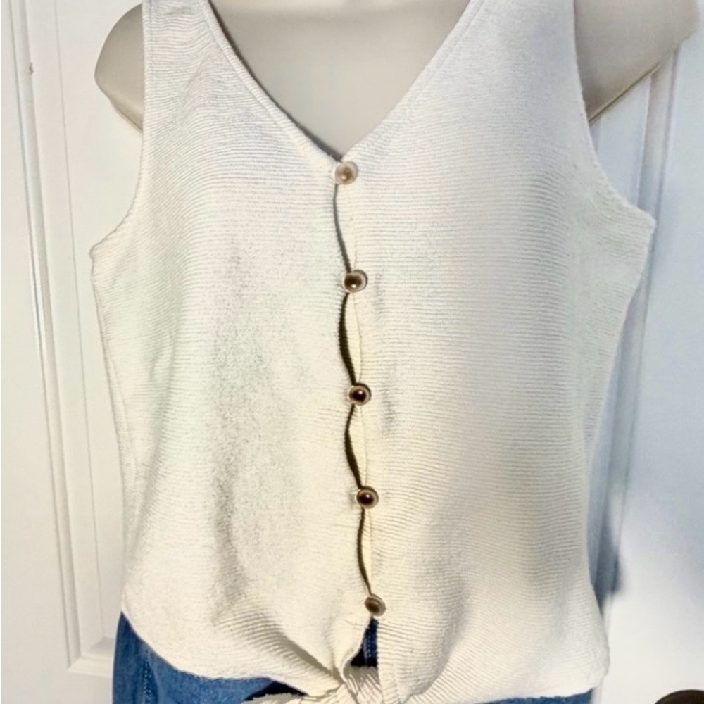 MADEWELL Ivory Button-FrontTop